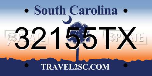 32155TX South Carolina License Plate
