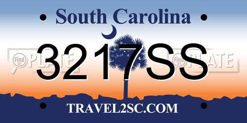 3217SS South Carolina License Plate