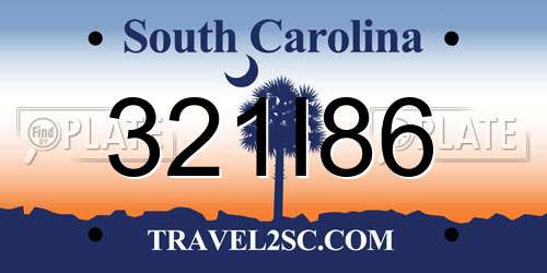 321I86 South Carolina License Plate