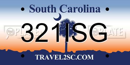 321ISG South Carolina License Plate