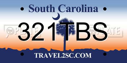 321TBS South Carolina License Plate