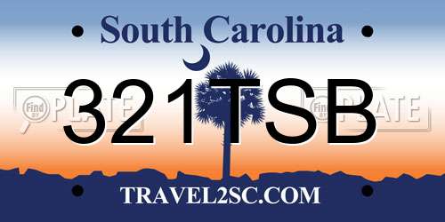 321TSB South Carolina License Plate