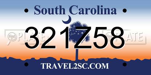 321Z58 South Carolina License Plate