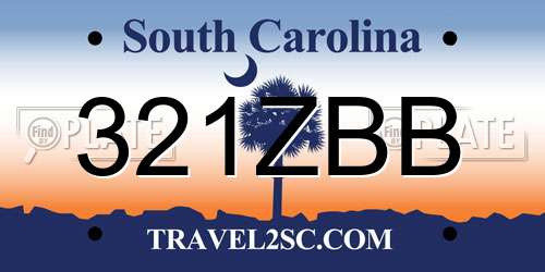 321ZBB South Carolina License Plate