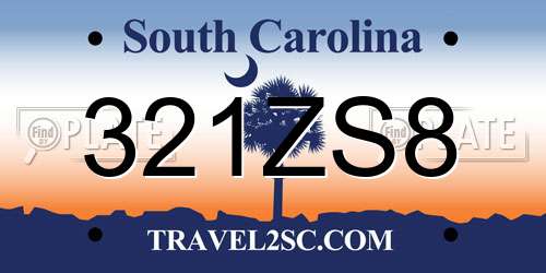 321ZS8 South Carolina License Plate