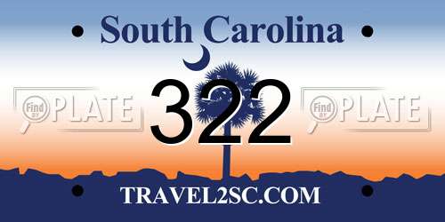 322 South Carolina License Plate