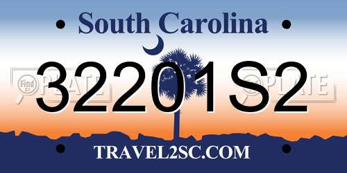 32201S2 South Carolina License Plate