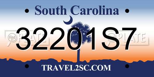 32201S7 South Carolina License Plate