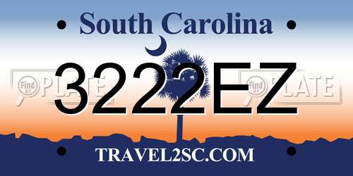 3222EZ South Carolina License Plate