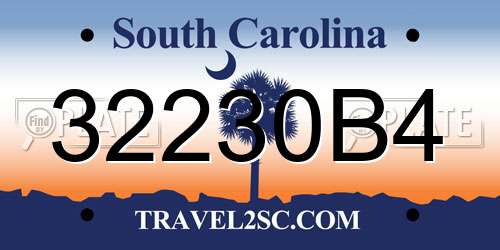 32230B4 South Carolina License Plate