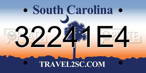 32241E4 South Carolina License Plate