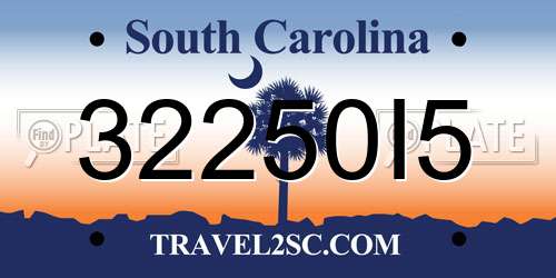 32250I5 South Carolina License Plate