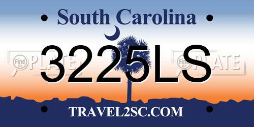 3225LS South Carolina License Plate