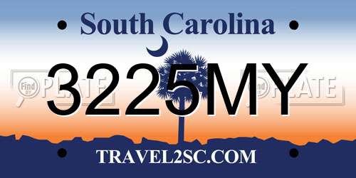 3225MY South Carolina License Plate