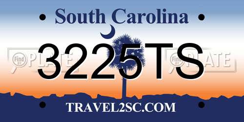 3225TS South Carolina License Plate