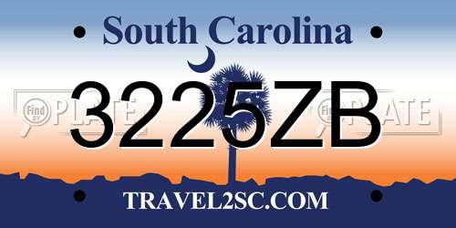 3225ZB South Carolina License Plate