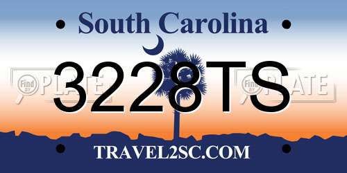 3228TS South Carolina License Plate