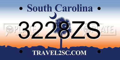 3228ZS South Carolina License Plate