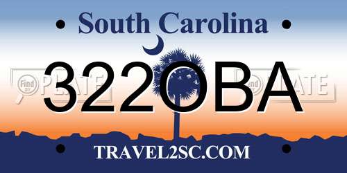 322OBA South Carolina License Plate
