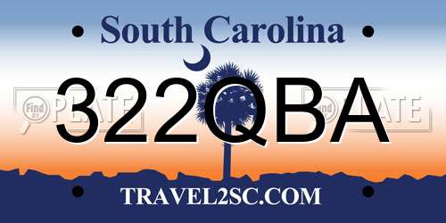 322QBA South Carolina License Plate