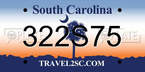 322S75 South Carolina License Plate