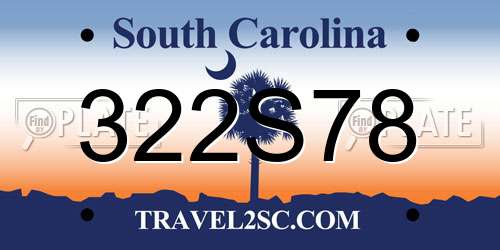 322S78 South Carolina License Plate