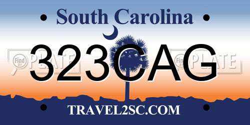 323CAG South Carolina License Plate