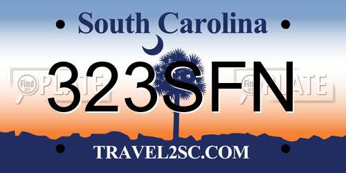 323SFN South Carolina License Plate