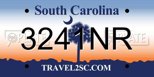 3241NR South Carolina License Plate