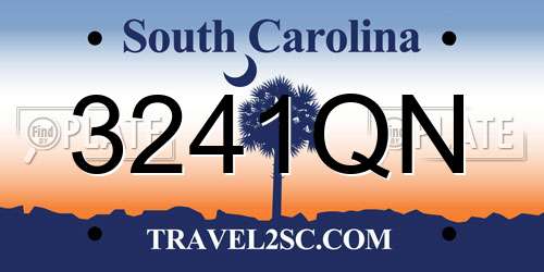 3241QN South Carolina License Plate