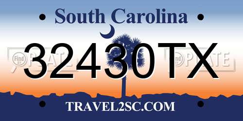 32430TX South Carolina License Plate