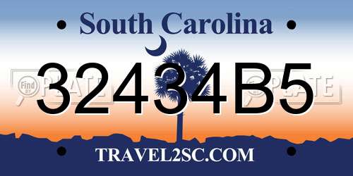 32434B5 South Carolina License Plate