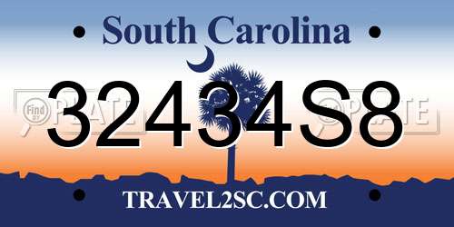 32434S8 South Carolina License Plate