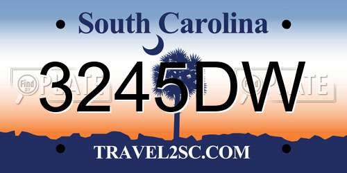 3245DW South Carolina License Plate