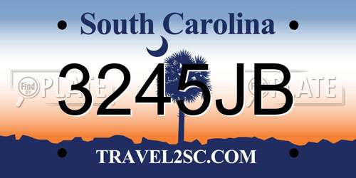 3245JB South Carolina License Plate