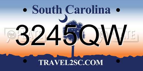 3245QW South Carolina License Plate