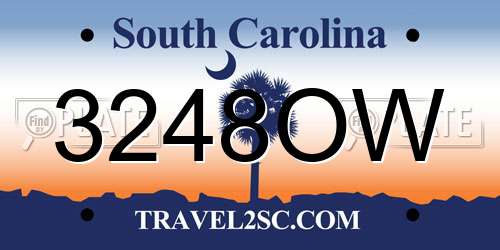 3248OW South Carolina License Plate