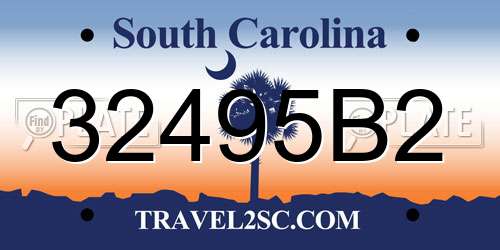 32495B2 South Carolina License Plate