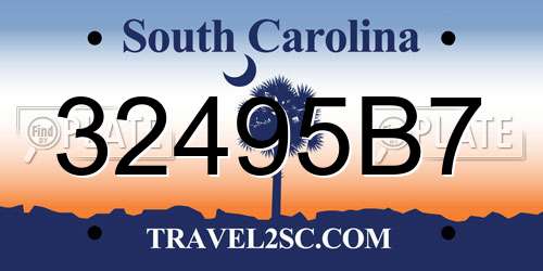 32495B7 South Carolina License Plate