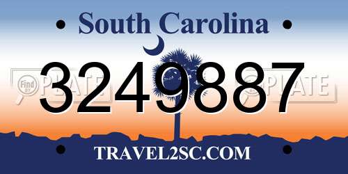 3249887 South Carolina License Plate