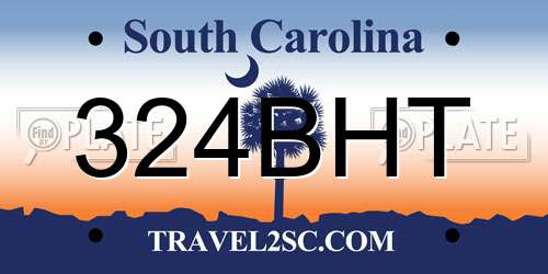 324BHT South Carolina License Plate