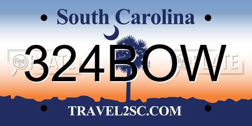 324BOW South Carolina License Plate