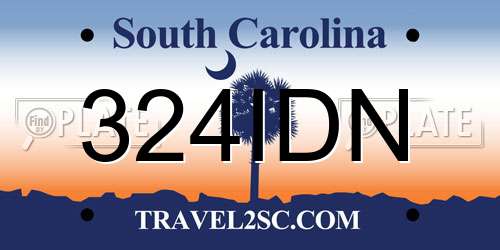 324IDN South Carolina License Plate