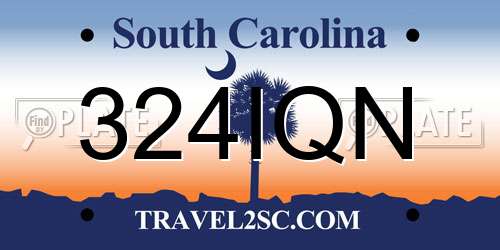 324IQN South Carolina License Plate