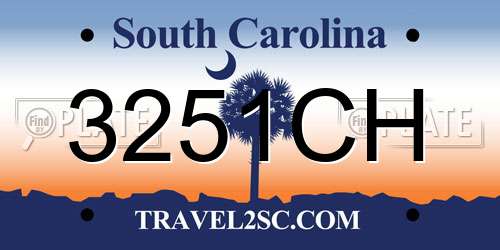 3251CH South Carolina License Plate