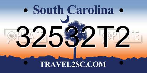 32532T2 South Carolina License Plate