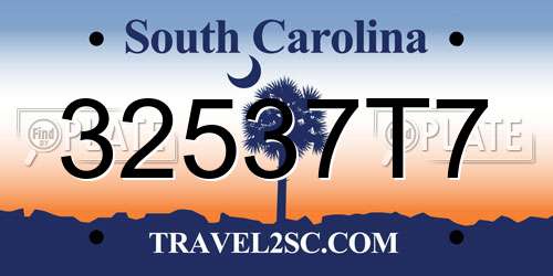 32537T7 South Carolina License Plate
