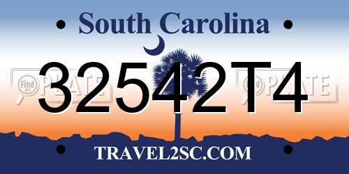 32542T4 South Carolina License Plate