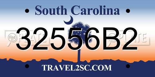 32556B2 South Carolina License Plate