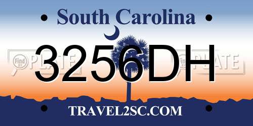 3256DH South Carolina License Plate